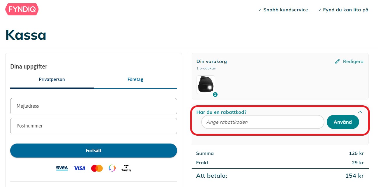 Hur använder man Fyndiq rabattkod banner