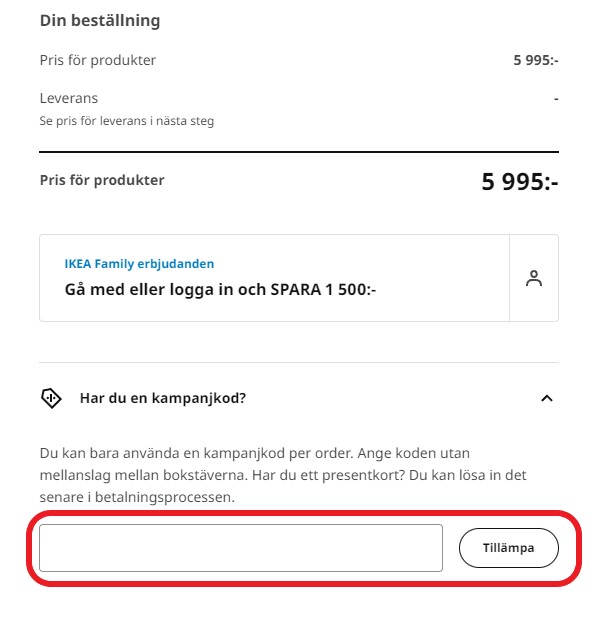 Hur använder man IKEA rabattkod banner