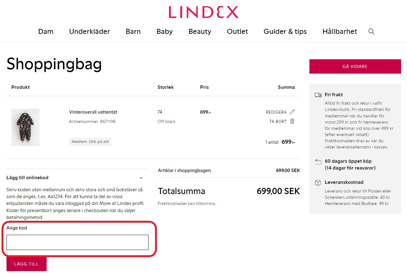 Hur använder man Lindex rabattkod banner
