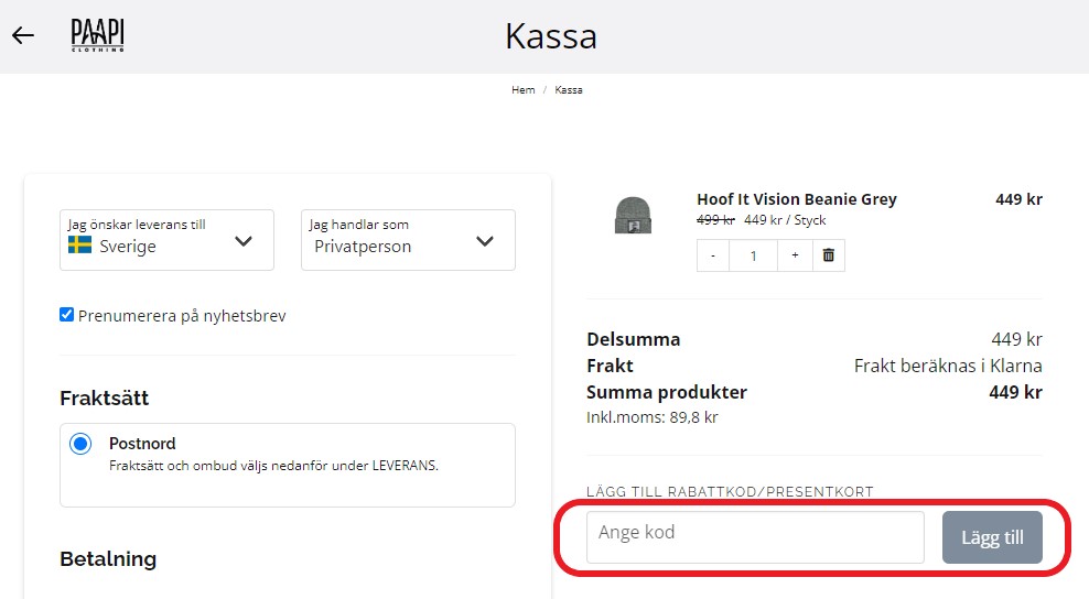 Hur använder man Paapi rabattkod banner