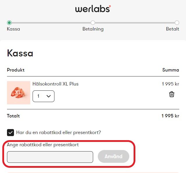 Hur använder man Werlabs rabattkod banner