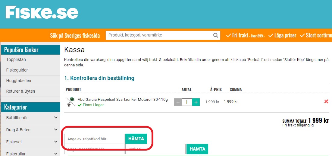 Hur använder man Fiske.se rabattkod banner