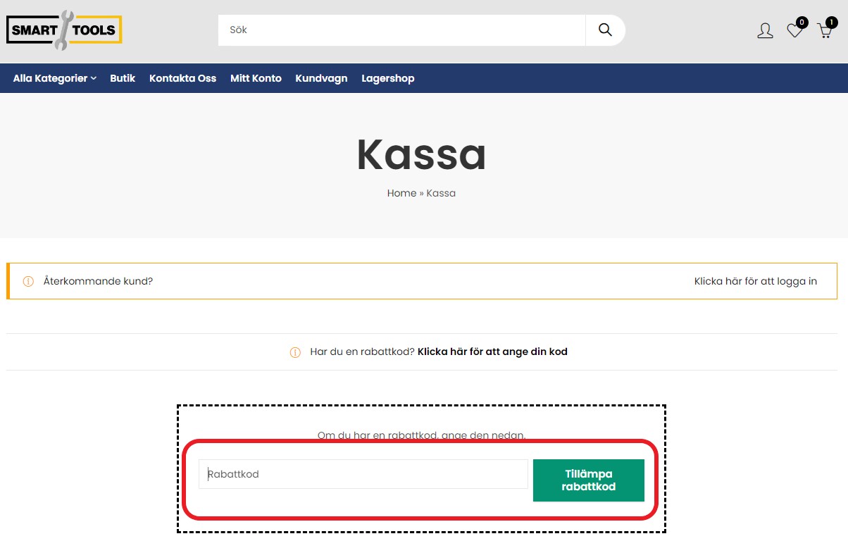 Hur använder man Smart Tools rabattkod banner