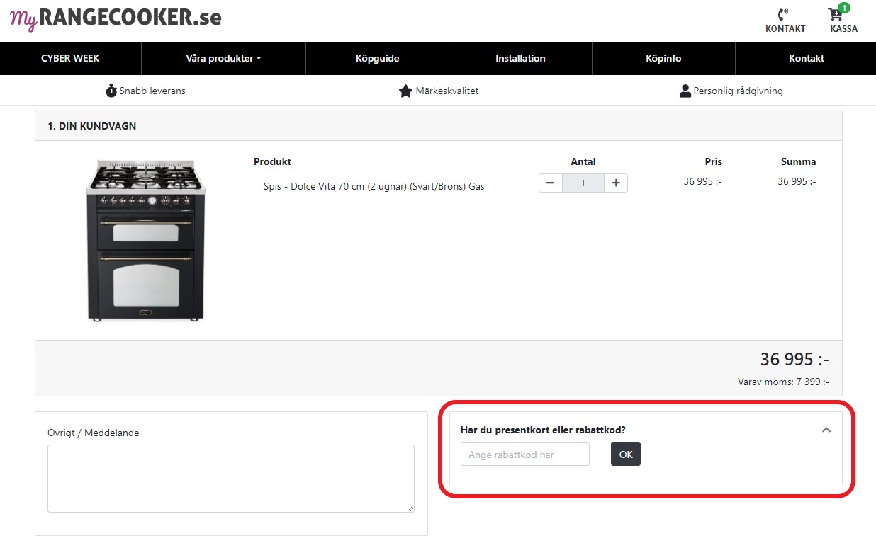 Hur använder man Myrangecooker.se rabattkod banner